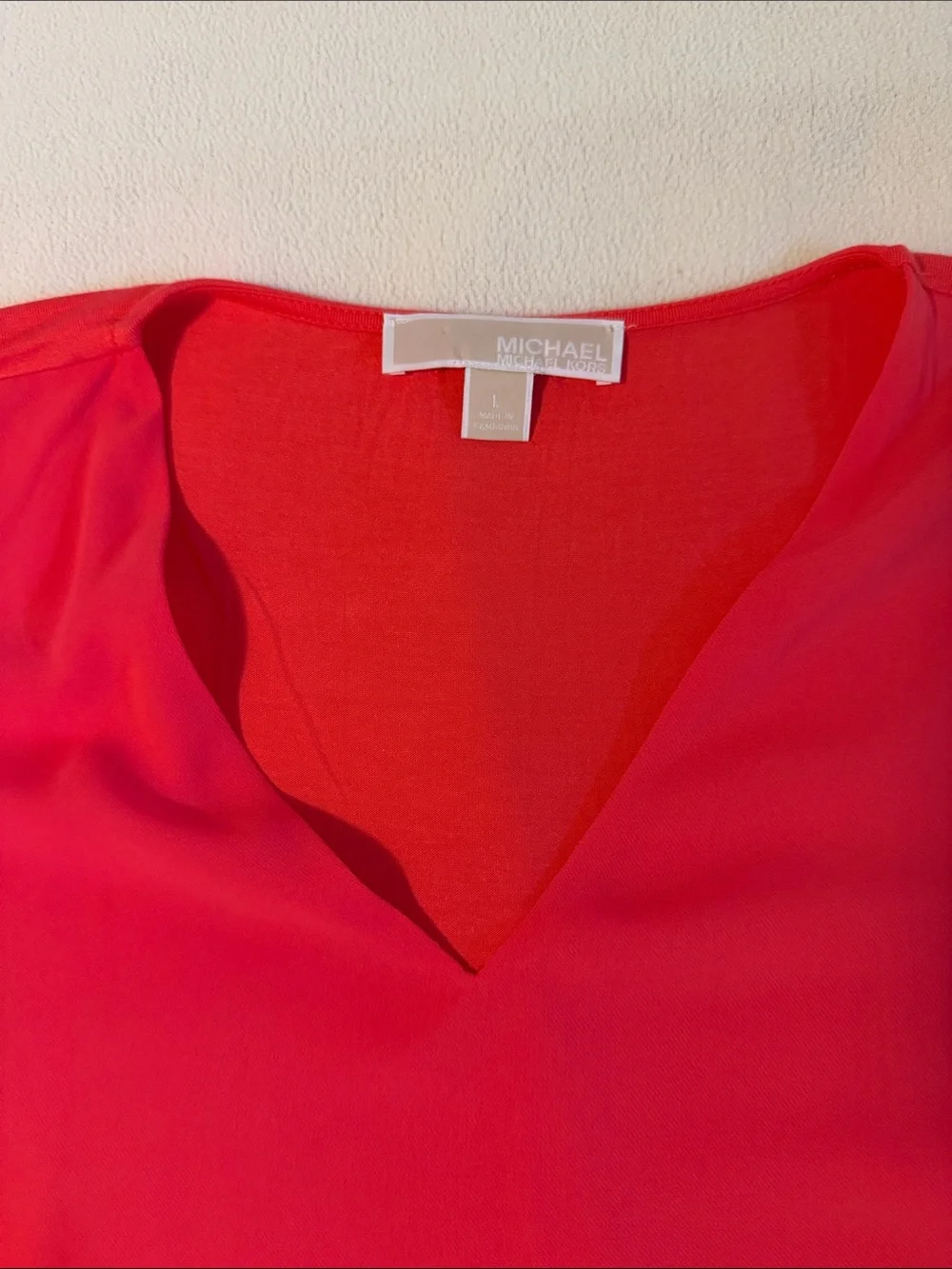 MICHAEL Michael Kors Bright Red Sleeveless V-Neck Layered Camisole